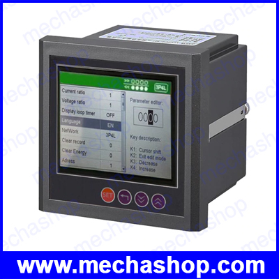 มิเตอร์วัดกำลังไฟฟ้า วัดการใช้พลังงานไฟฟ้า 3 เฟส Power quality Analyzer, PF, KWh, Amp, Voltage, Watt meter