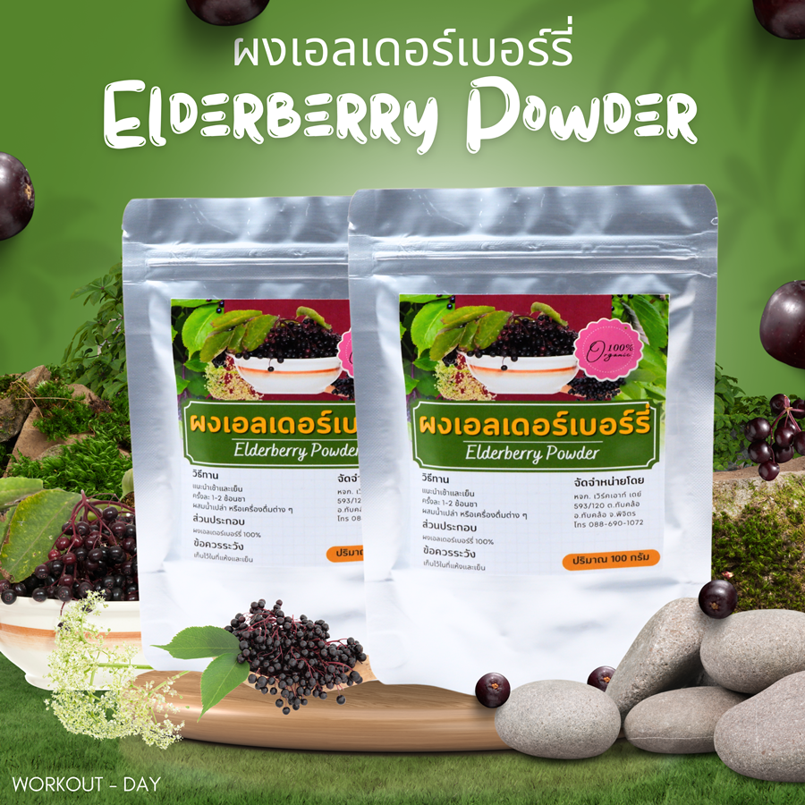 ผงเอลเดอร์เบอร์รี่ Elderberry Powder เกรดสารสกัด