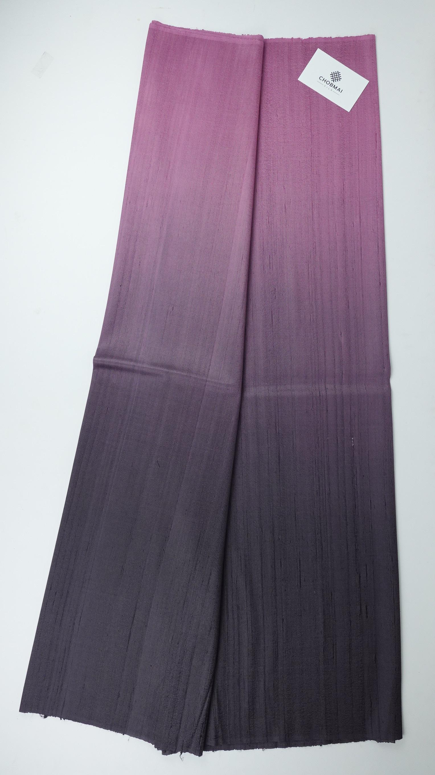ผ้าไหมย้อมสไลด์สี ไหมบ้านทอมือ 2ตะกอ สีม่วง-สีเทาเข้ม เลือกขนาด รหัส BT-TT-022468513