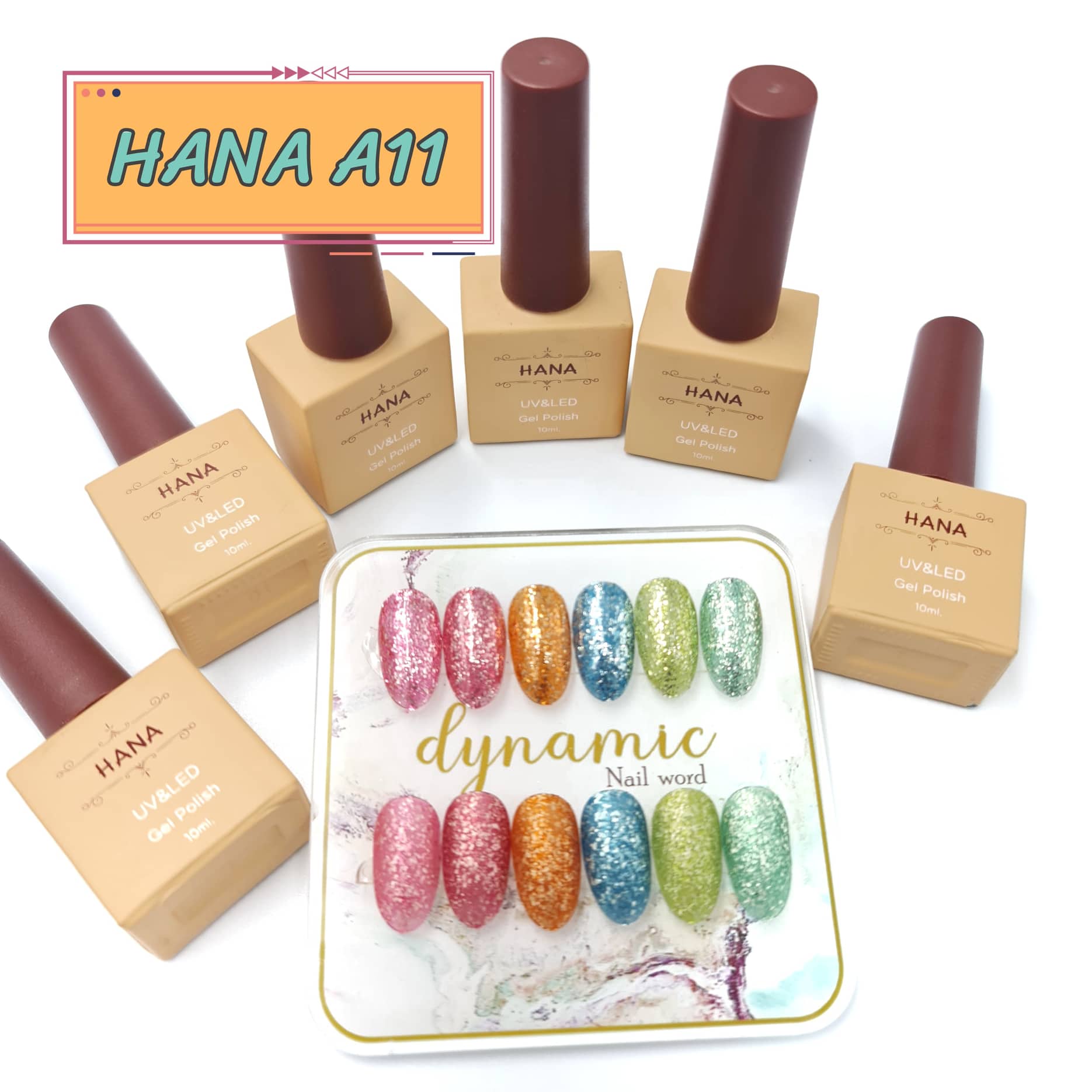 ชุดสีเจล HANA 6สี ขนาด 10ml. (มีให้เลือก11ชุด)