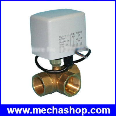 มอเตอร์วาล์วไฟฟ้า 1.5" G1-1/2" DN40 Brass 3 Way 24Vdc Motorized Ball Valve T Type Electrical Valve CR301 3wire (สินค้า Pre-Order)