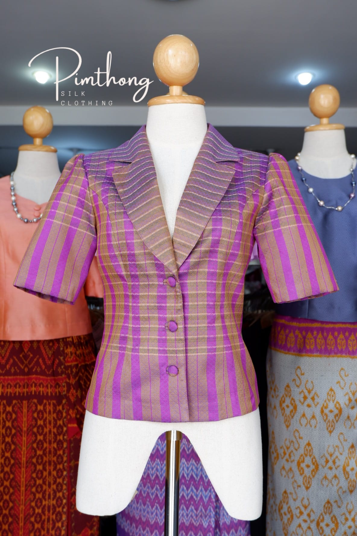 แบบตัด เสื้อผ้าไหม (ไม่รวมผ้า) ตามแบบ รหัส CUT-PT-S0818661106