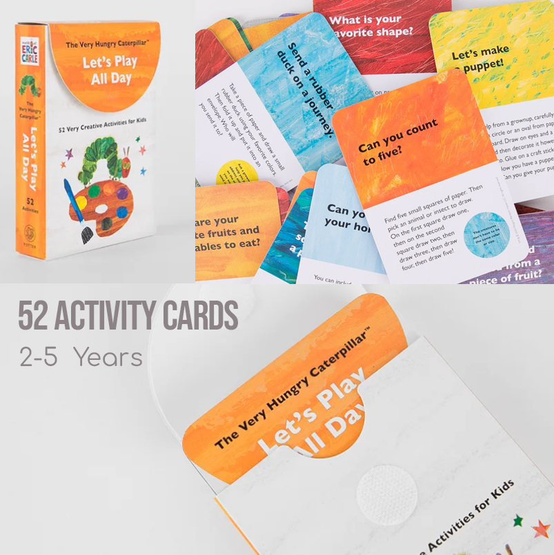 [หนังสือ เด็ก Cards] VERY HUNGRY CATERPILLAR LET'S PLAY ALL DAY, 52 VERY CREATIVE ACTIVITIES cards #พร้อมส่ง #Ericcarle #cards #caterpillar #หนอนจอมหิว