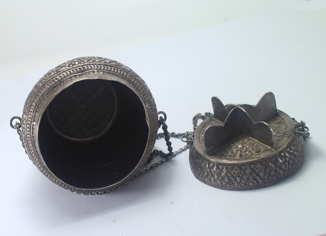 SI113 ข้องเงินลายไทย เงินแท้ 92.5 % นน. 151.1 กรัม