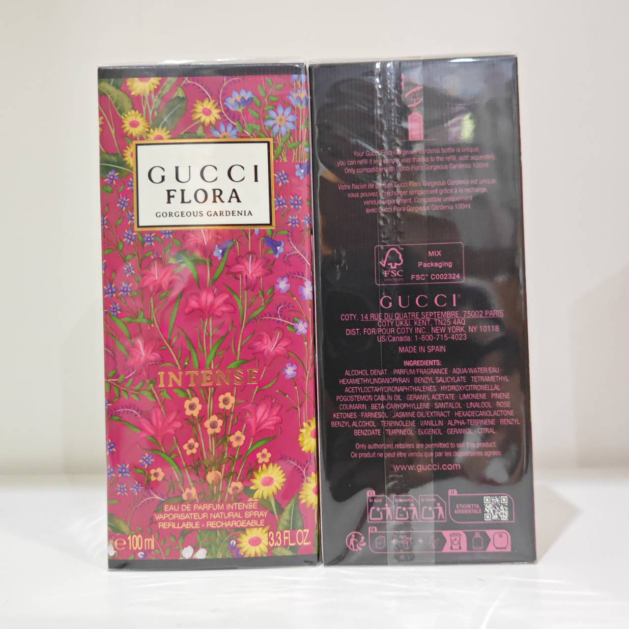 น้ำหอมแท้ Gucci Flora Gorgeous Gardenia Eau de Parfum Intense 100ml กล่องซีล