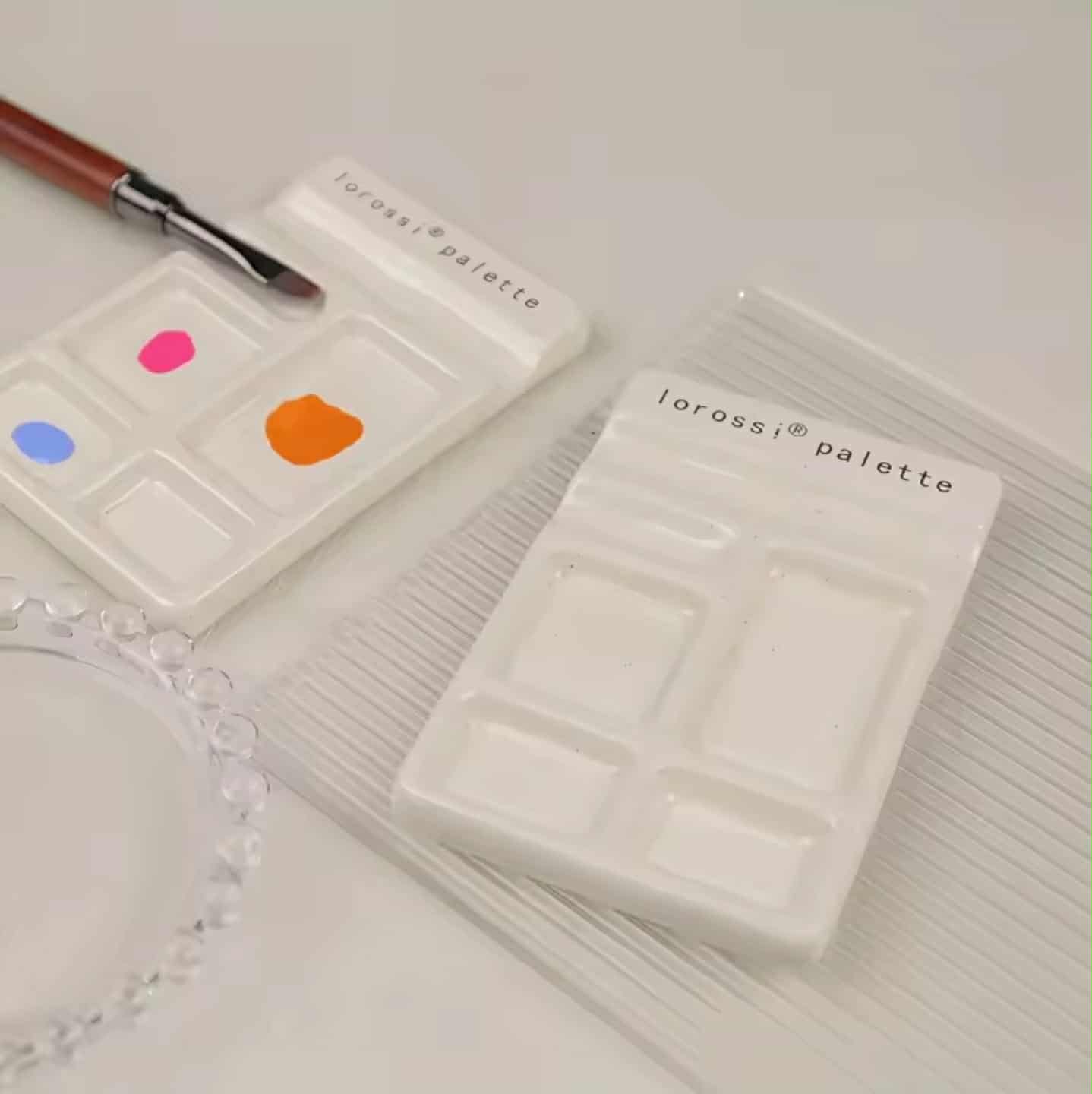 จานพาเลตเซรามิกหลายช่อง Lorossi สำหรับผสมสี วาดรูป ระบายสี ทำเล็บ อุปกรณ์ศิลปะ DIY