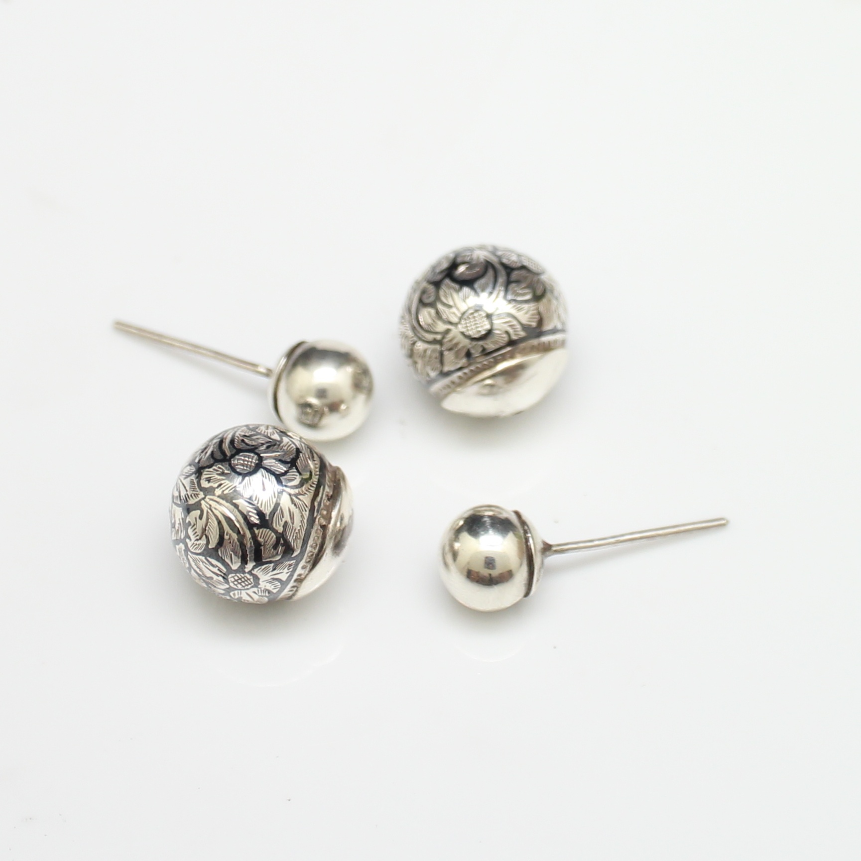 SI472 ต่างหูดิออร์ถมเงิน เงินแท้ 92.5% นน. 14.5 กรัม