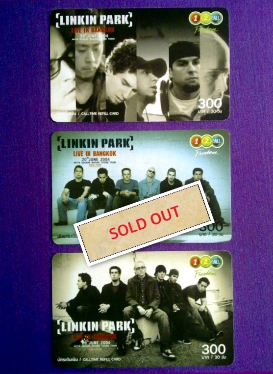 บัตรเติมเงิน ชุด LINKIN PARK LIVE IN BANGKOK BY AIS CODE 111 มี 3 ใบ (เป็นบัตรสะสม ไม่มีเงินในบัตร)