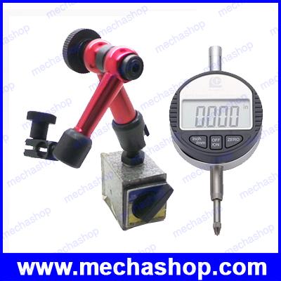 เครื่องวัดระนาบพร้อมฐาน ไดอัลเกจ เครื่องตั้งระดับ Digital Dial Indicator 0-12.7mm/0.5'' 0.01 With Mini Magnetic Base Holder Gauge Caliper Measuring Tools