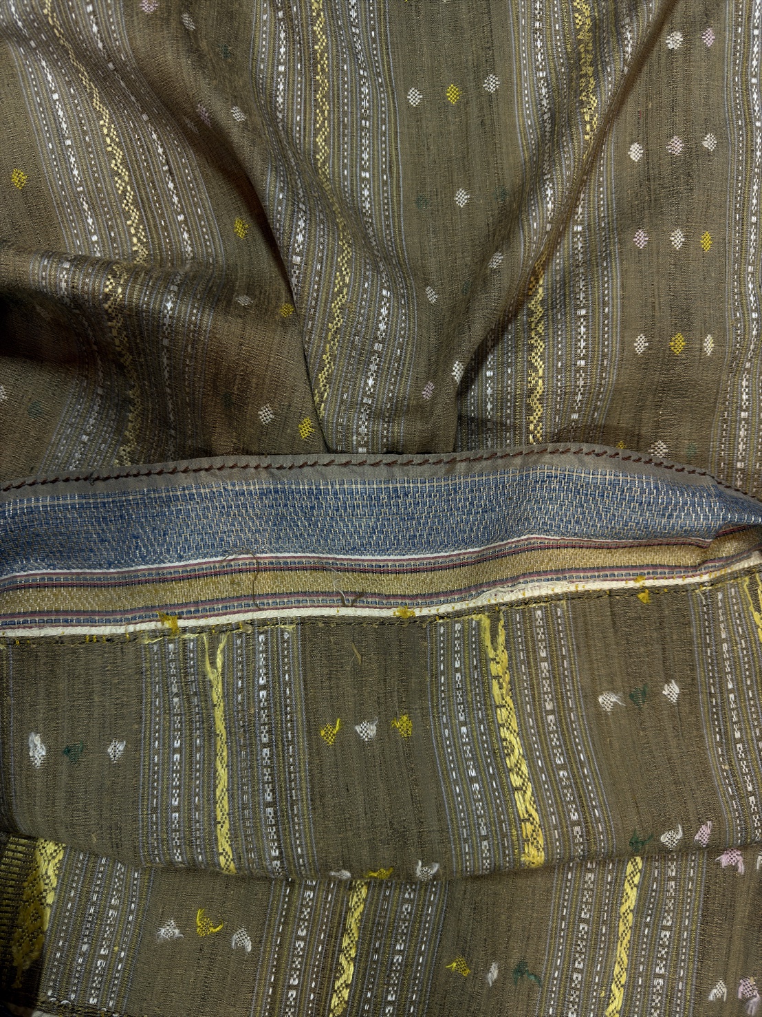 ซิ่นขิดไหม ต่อหัว ต่อเชิง ขนาด1x2เมตร สีเขียวทอง รหัส R4F-155-1246811