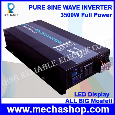 อินเวอร์เตอร์ โซล่าเซลล์ RELIABLE Inverter 3500W Pure Sine Wave Inverter 7000W Peak Power เครื่องแปลงไฟ 24VDC เป็น 220VAC/50Hz (สินค้า Pre-Order)