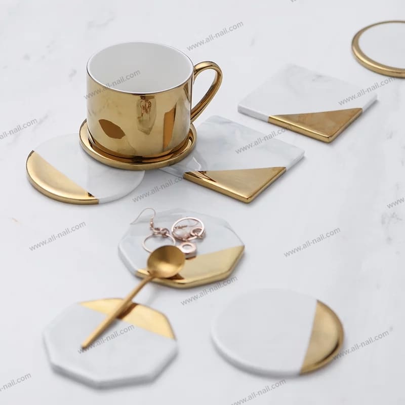 พร็อพถ่ายรูปเล็บ จานหินอ่อนถ่ายรูปโชว์เล็บ ฉากถ่ายรูป จานสี จานรองแก้วแบบเรียบหรู