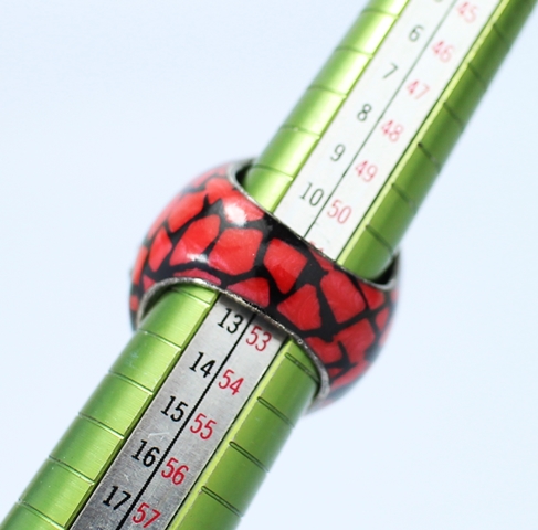 SI0094 แหวนเงินลงยาพลอยม่วงกลมเจียระไน เงินแท้ นน.19 กรัม Size 53