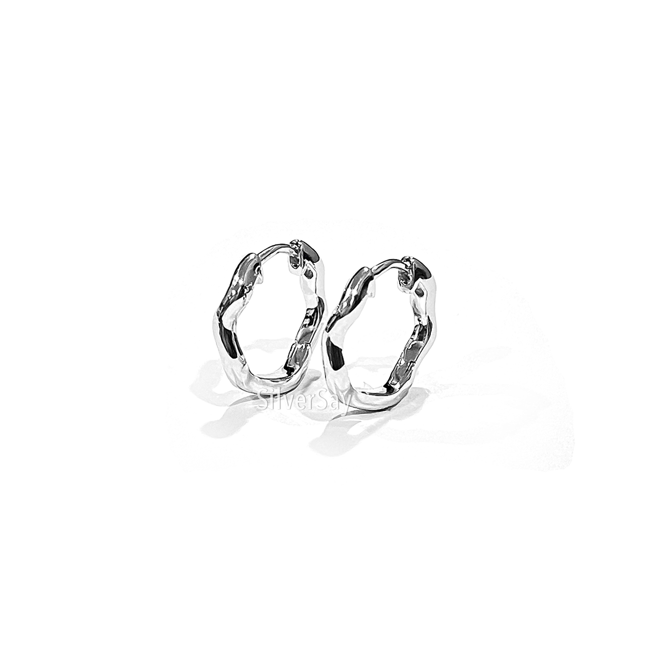 ต่างหูห่วงดอท 2 มม. วงใน 12 มม. ต่างหูบอลรอบวง ต่างหูพอนเดอริง Pon De Ring