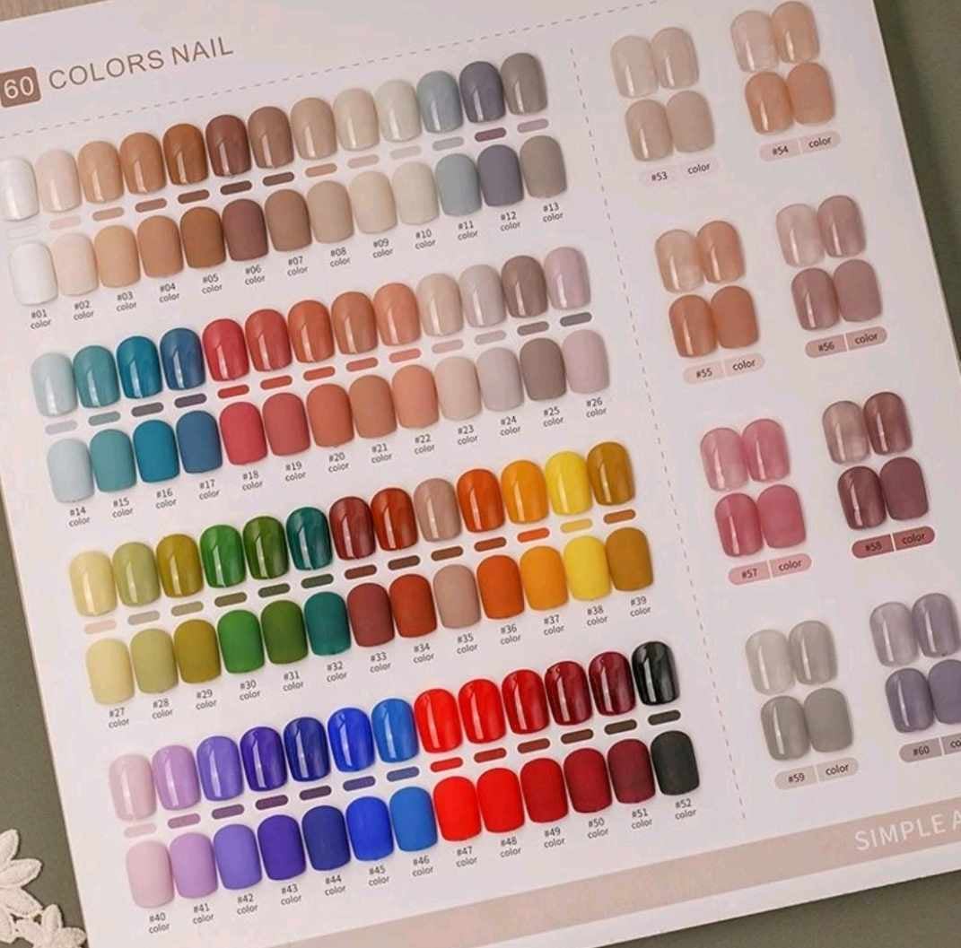 ชุดสีเจลทาเล็บ แบรนด์Viarashi สีพื้น 60สีพร้อมชาร์ต ขนาด12ml