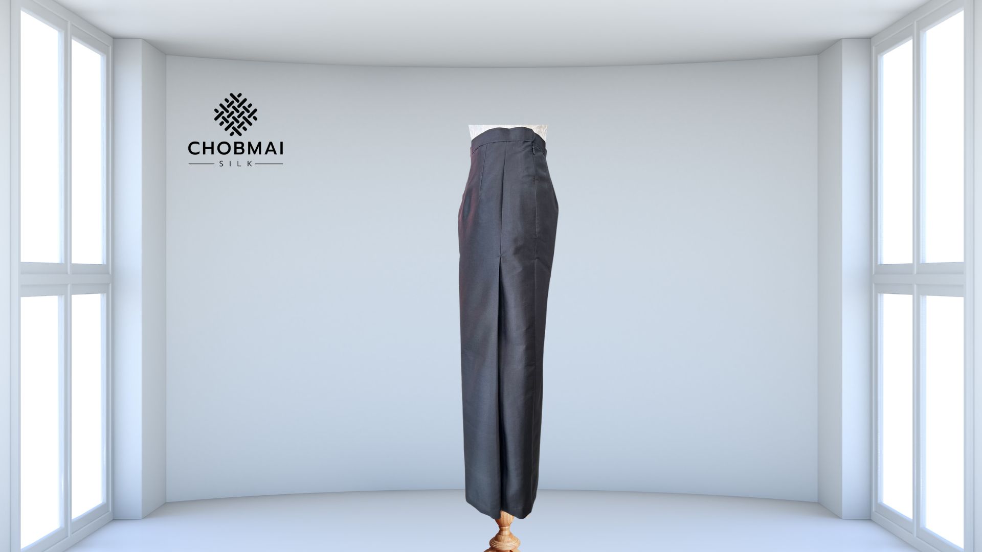 แบบตัดชุด แยกชิ้น เสื้อ+กระโปรง ผ้าไหม (ไม่รวมผ้า) ชุดไทยบรมพิมาน ประยุกต์ ผ้าถุงป้าย รหัส CUT-ST-1124662