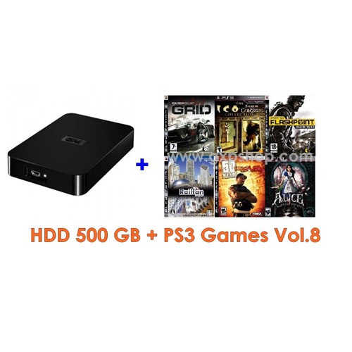 External HDD 500GB + Games PS3 Vol.8 (CFW3.55+) [ส่งฟรี EMS]