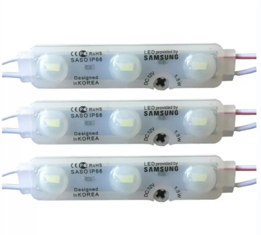 LED Module 1.5W 12V PVC เลนส์กระจายแสง สีขาว