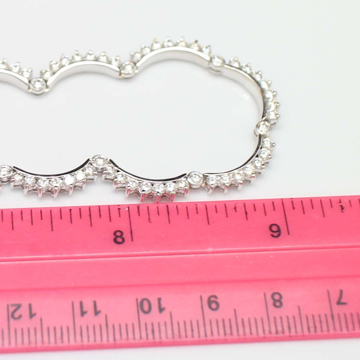 NL25031 สร้อยคอเพชรครึ่งเส้น เพชรแท้ 63 เม็ด 2.52 กะรัต และ 8 เม็ด 0.40 กะรัต ทองแท้ 18k นน.รวม 22.1 กรัม ยาว 18 นิ้ว