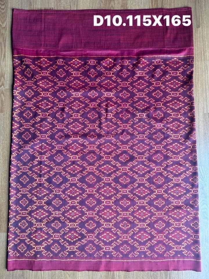 ซิ่น พระตะบอง ไหมบ้านสาวมือ สีธรรมชาติ ขนาด 115x165ซม สีม่วงชมพู รหัส N9-SIL-D10