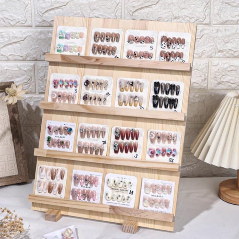 แท่นโชว์เล็บปลอมสำหรับร้านทำเล็บ ชั้นโชว์เล็บปลอมเรียบหรู ที่วางโชว์เล็บ