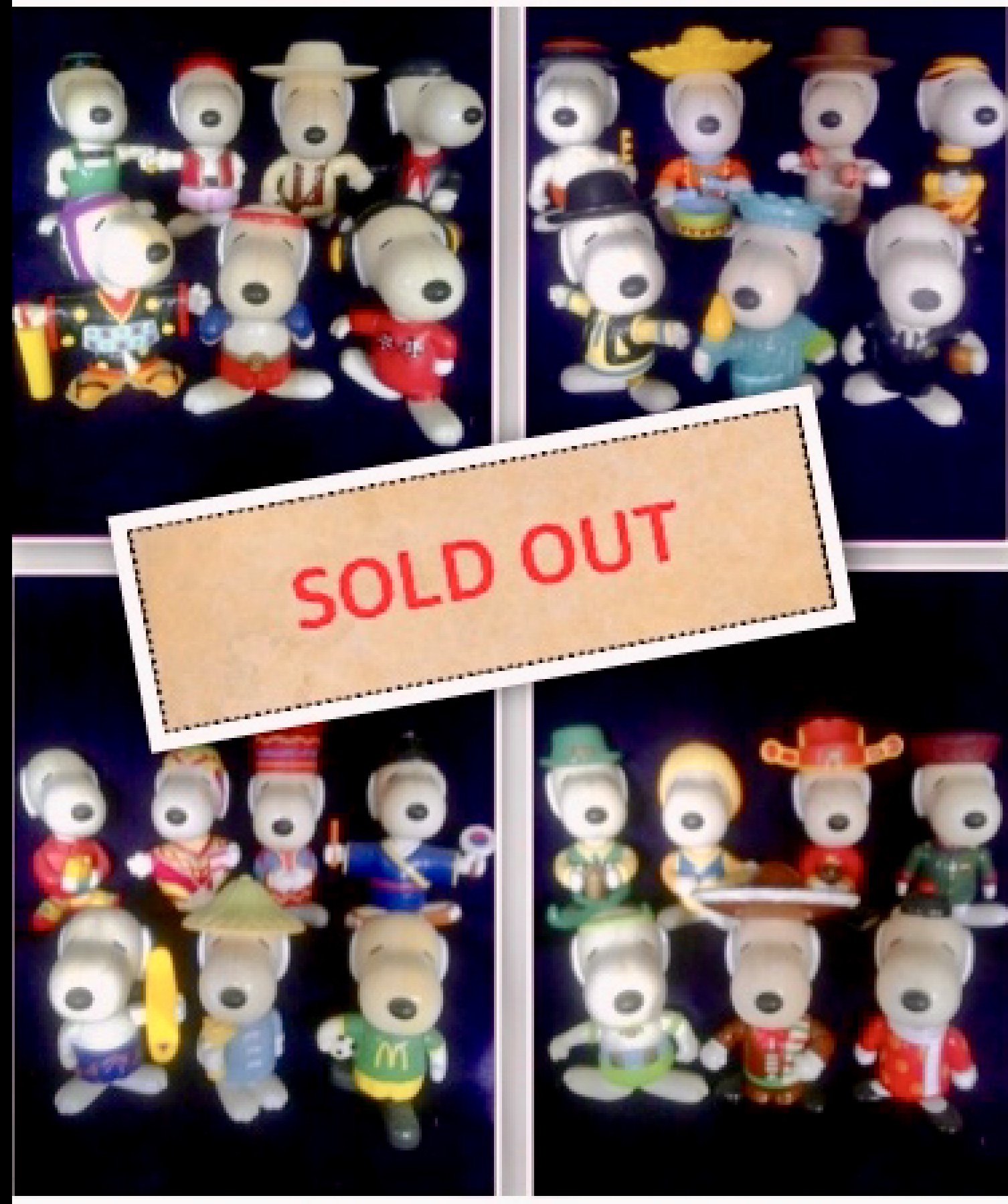 Snoopy World Tour By McDonald's Full Set (Series 2 หายากในท้องตลาด) ของแท้ มีหลายเชื้อชาติ ทั้งหมด 28 ตัว ขนาดความสูง 11 เซนติเมตร ชนาด กำลังน่ารัก