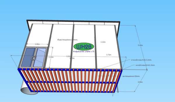ออฟฟิศสำเร็จรูป 2 ชั้น ขนาด4.00x8.00 เมตร