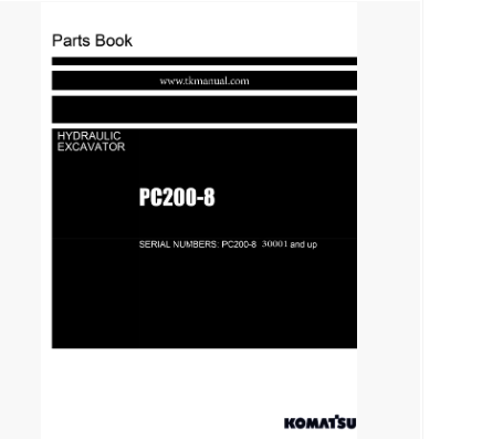 หนังสือ คู่มือ Parts Catalog Komatsu PC200-8, PC200LC-8 SN : 30001 & UP (อังกฤษ) เครื่องยนต์ SAA6D 107E-1B-W1 ENGINE