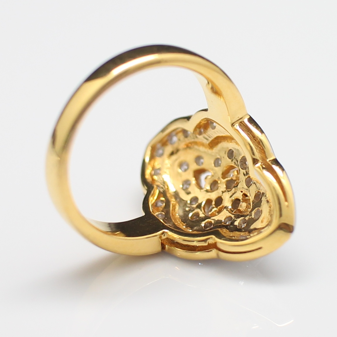 RG250081 แหวนเพชรทรงมาคีย์ เพชรแท้ 0.88 กะรัต ทองแท้ 90% นน.รวม 8.5 กรัม ขนาดแหวน 55