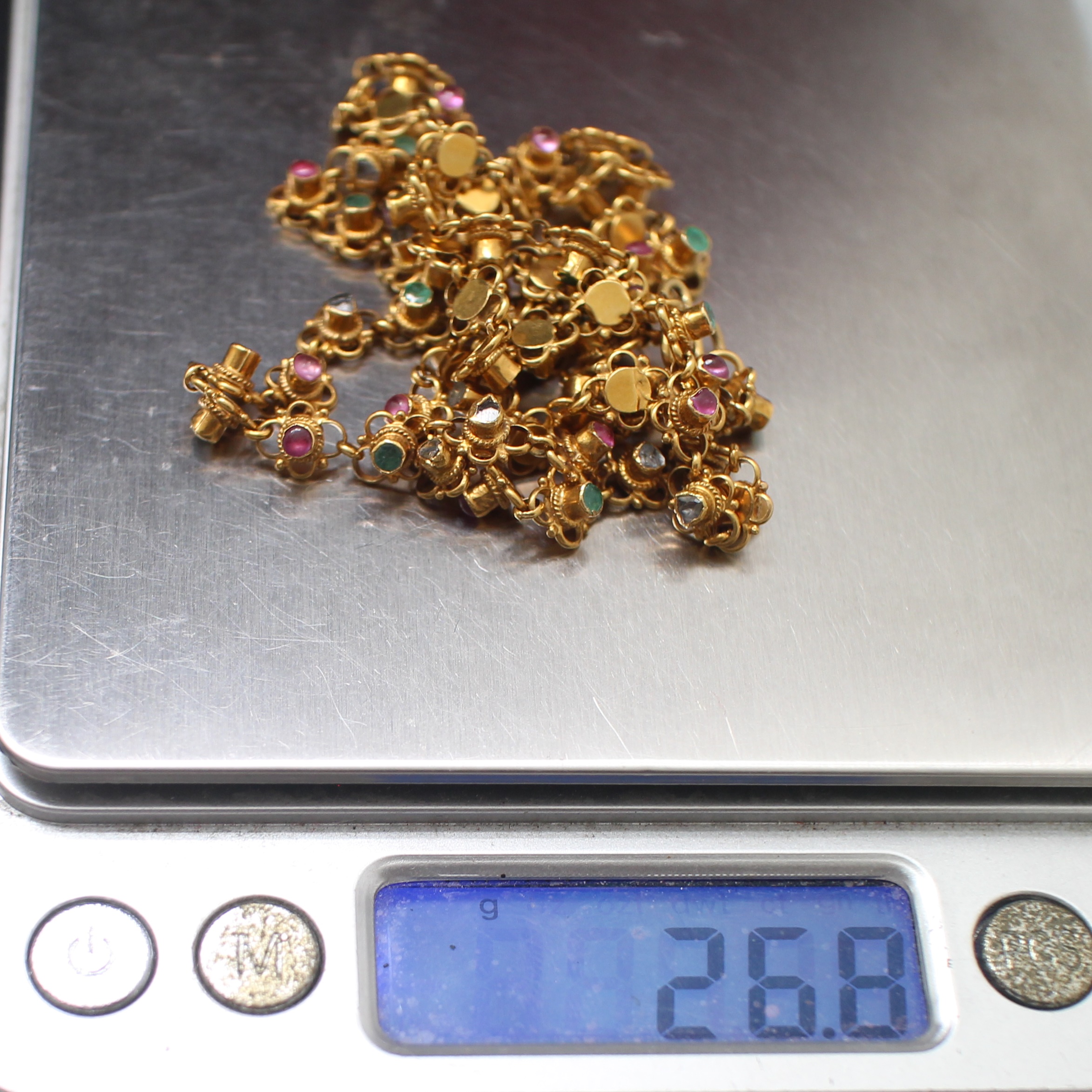 NL25110 สร้อยคอสามสีรอบเส้น ทองแท้ 90% นน.รวม 26.8 กรัม ยาว 24 นิ้ว