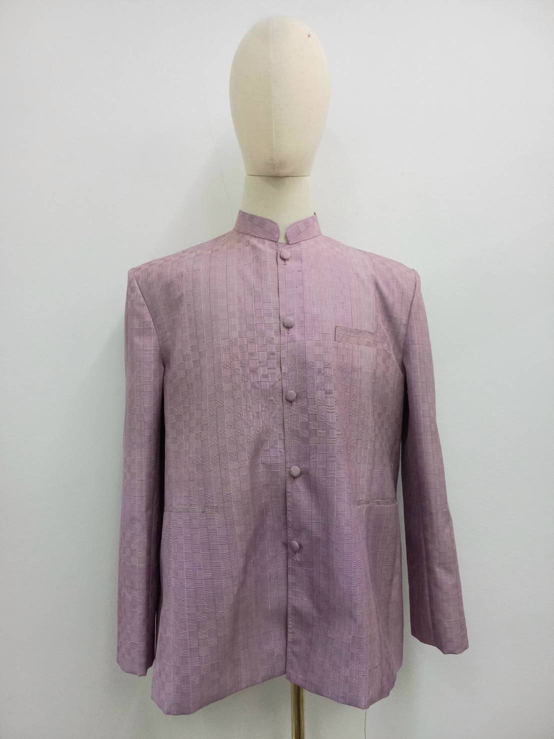 เสื้อสูท คอพระราชทาน แขนยาว ลายเกล็ดเต่า ไหมแท้ เนื้อไหมบ้าน เลือกตามสี,ไซส์ รหัส DM-NY-112367