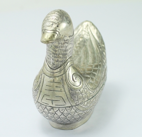 SI0082 ตลับเป็ดคู่ 2 ตัว เงินแท้ 92.5% นน. รวม 86.8 กรัม งานสวยสภาพดีค่ะ