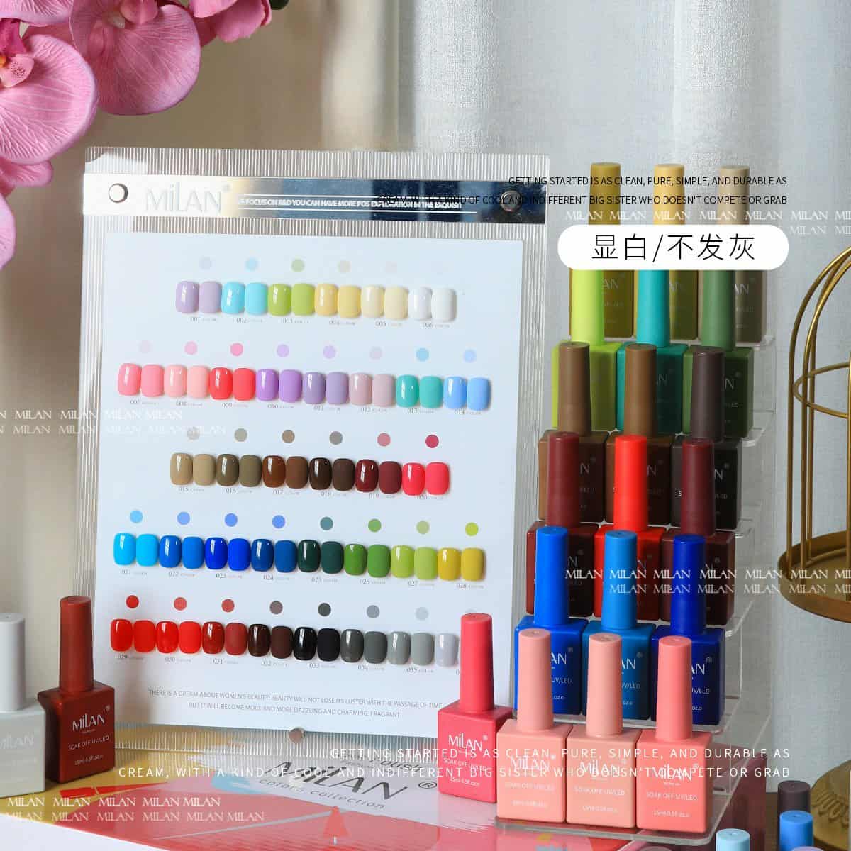 Milan Gel Polish 36 Colors ชุดสีเจลทาเล็บครบโทน สีพื้น สีสวยชัด ทาง่าย ติดทน 15ml