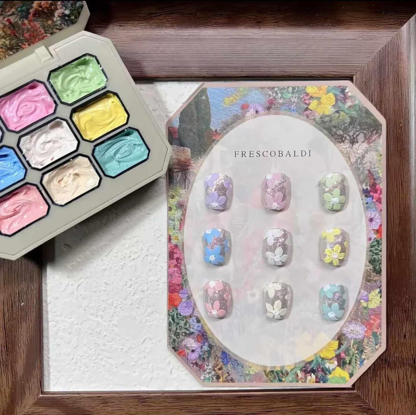 ยิปซั่มเจล [Gypsum gel] เจลเพ้นท์นูน สีมาการอง 9เฉดสี/เซต