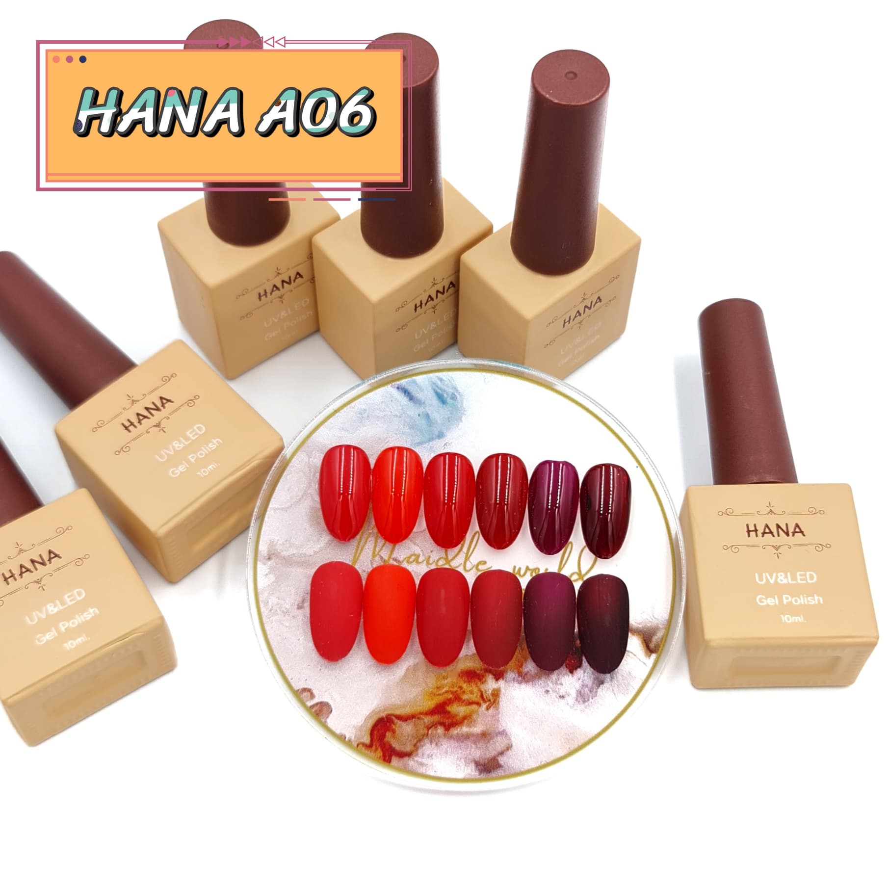 ชุดสีเจล HANA 6สี ขนาด 10ml. (มีให้เลือก11ชุด)