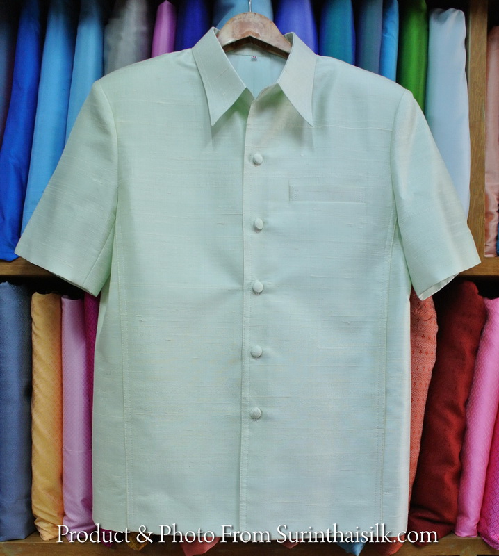 เสื้อซาฟารี คอปก ผ้าพื้น ทรง DS-065