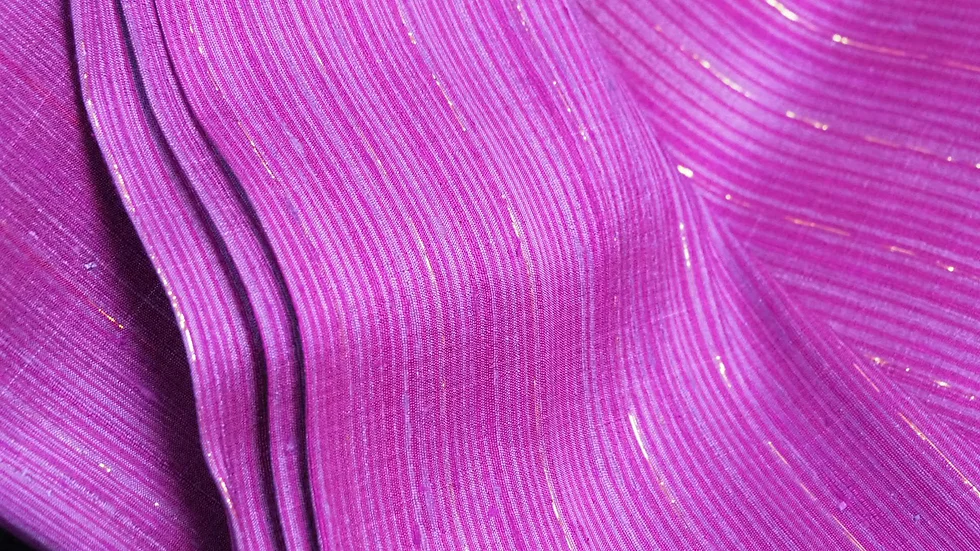 ผ้าไหม ลายริ้ว ไหมแท้ multicolor สีม่วงอมชมพู ขายตามความยาวหลา รหัส MC-CT-100680