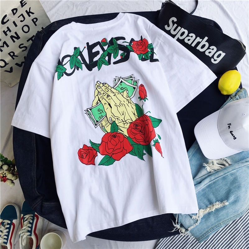 เสื้อยืด Street Fashion Oversize สีดำ MONEY