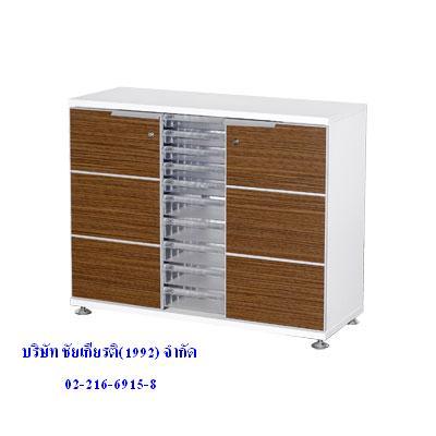ตู้เอกสาร 2 บานเปิด 10 ลิ้นชักพลาสติกแยกประเภท ZCL-1260