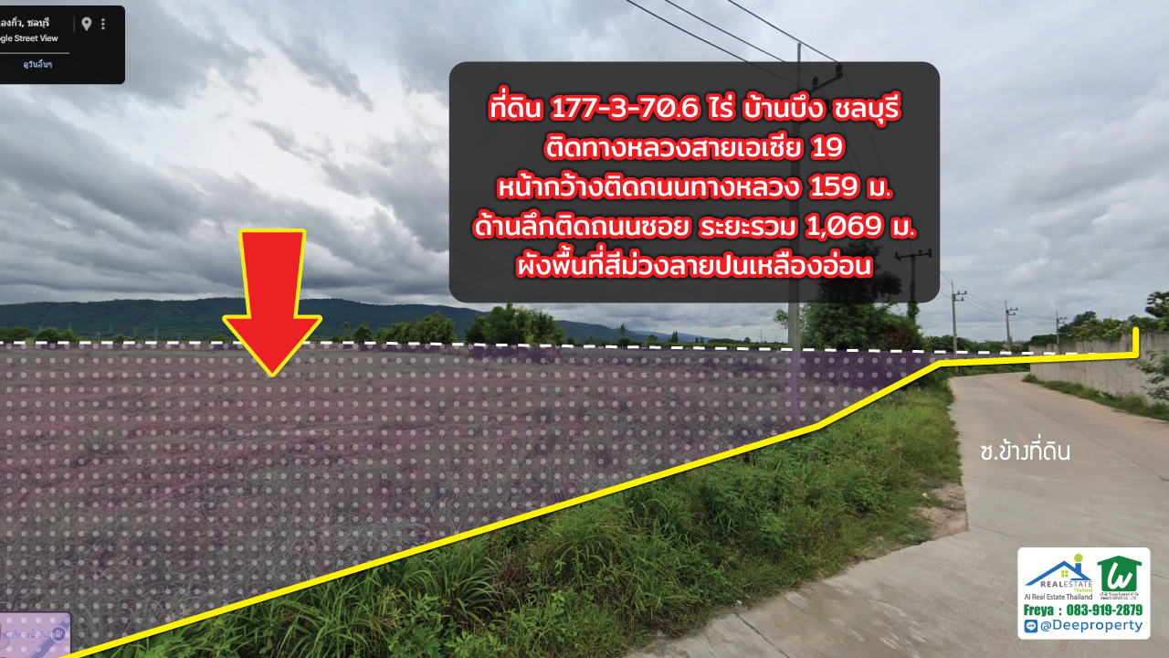 📌 ขายที่ดิน EEC ที่ดินผังม่วง ติดถนนใหญ่! 177 ไร่ ใกล้นิคม WHA ESIE2 ติดทางหลวงเอเชีย 19 ราคาถูก!🔥