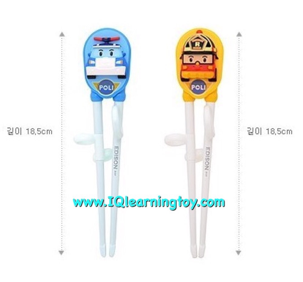 ตะเกียบหัดคีบรถ Poli สำหรับเด็กจากเกาหลี (2+)ใช้ฝึกเด็กให้จับตะเกียบด้วยวิธีที่ถูกต้อง ช่วยพัฒนาทั้ง IQ และ EQ ของเด็ก (ข้างขวา) ส่งฟรี