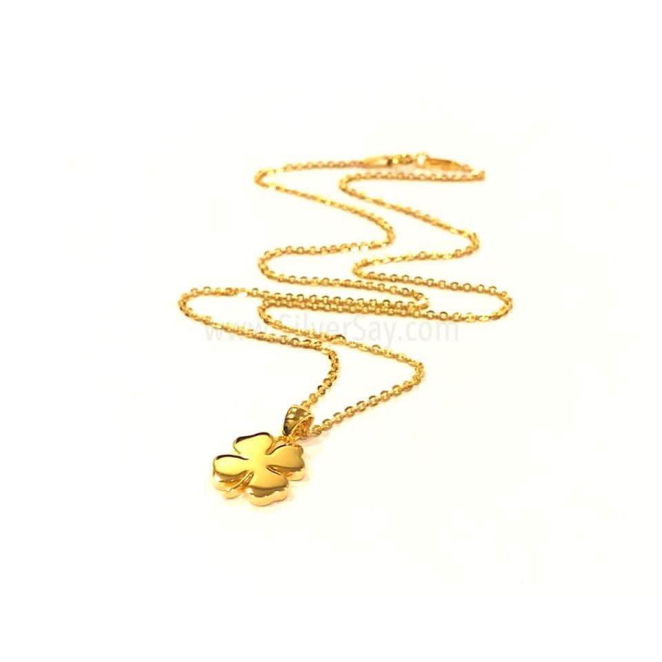 จี้ใบโคลเวอร์ Clover 4/แบบเกลี้ยง