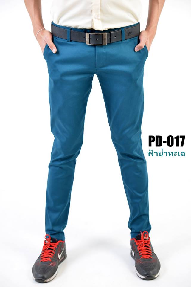 กางเกงขายาว รุ่น PD-017 (สีฟ้าน้ำทะเล)