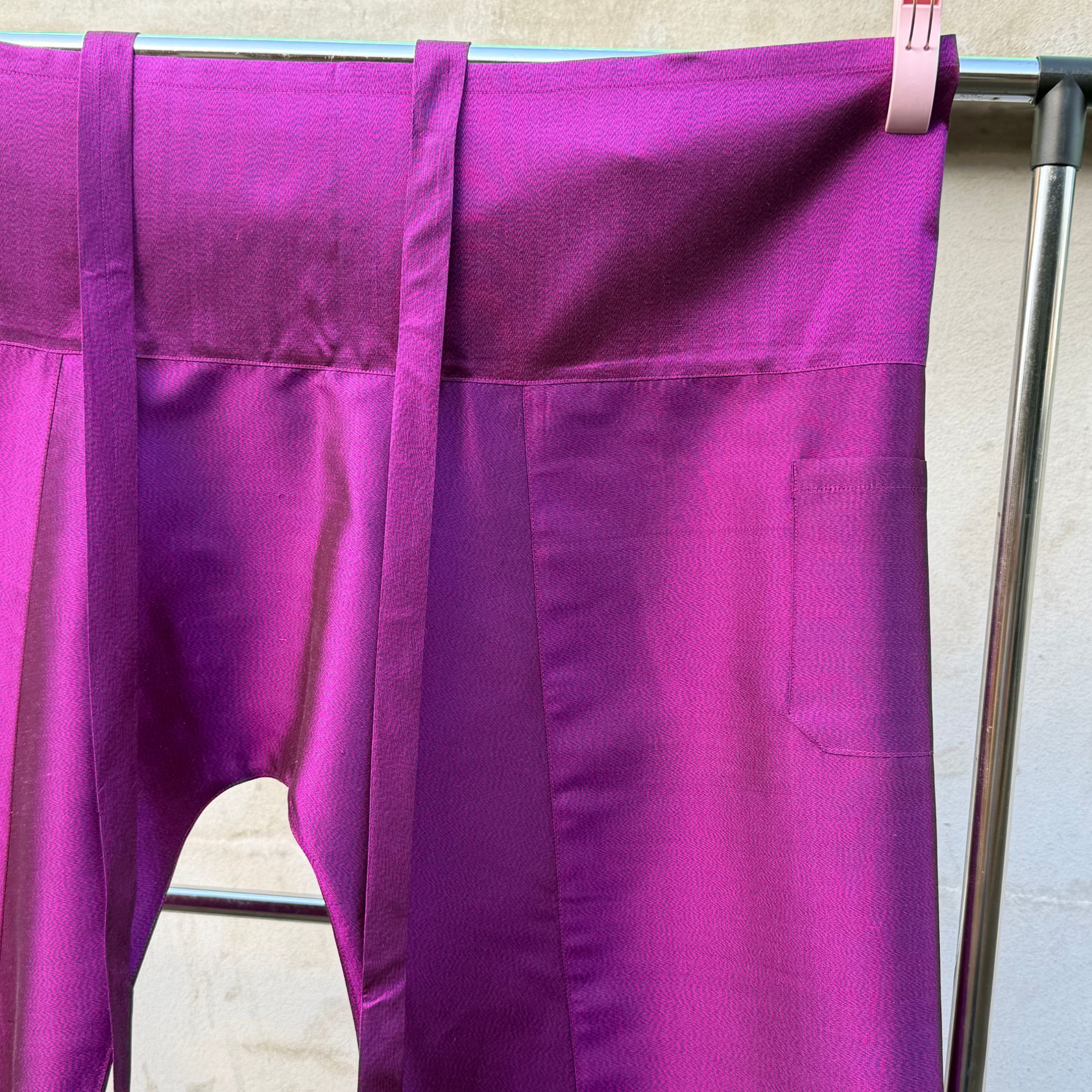 กางเกงเลผ้าไหมหางกระรอก ผ้าไหมแท้100% ขาสั้น 5 ส่วน เลือกสีผ้าได้