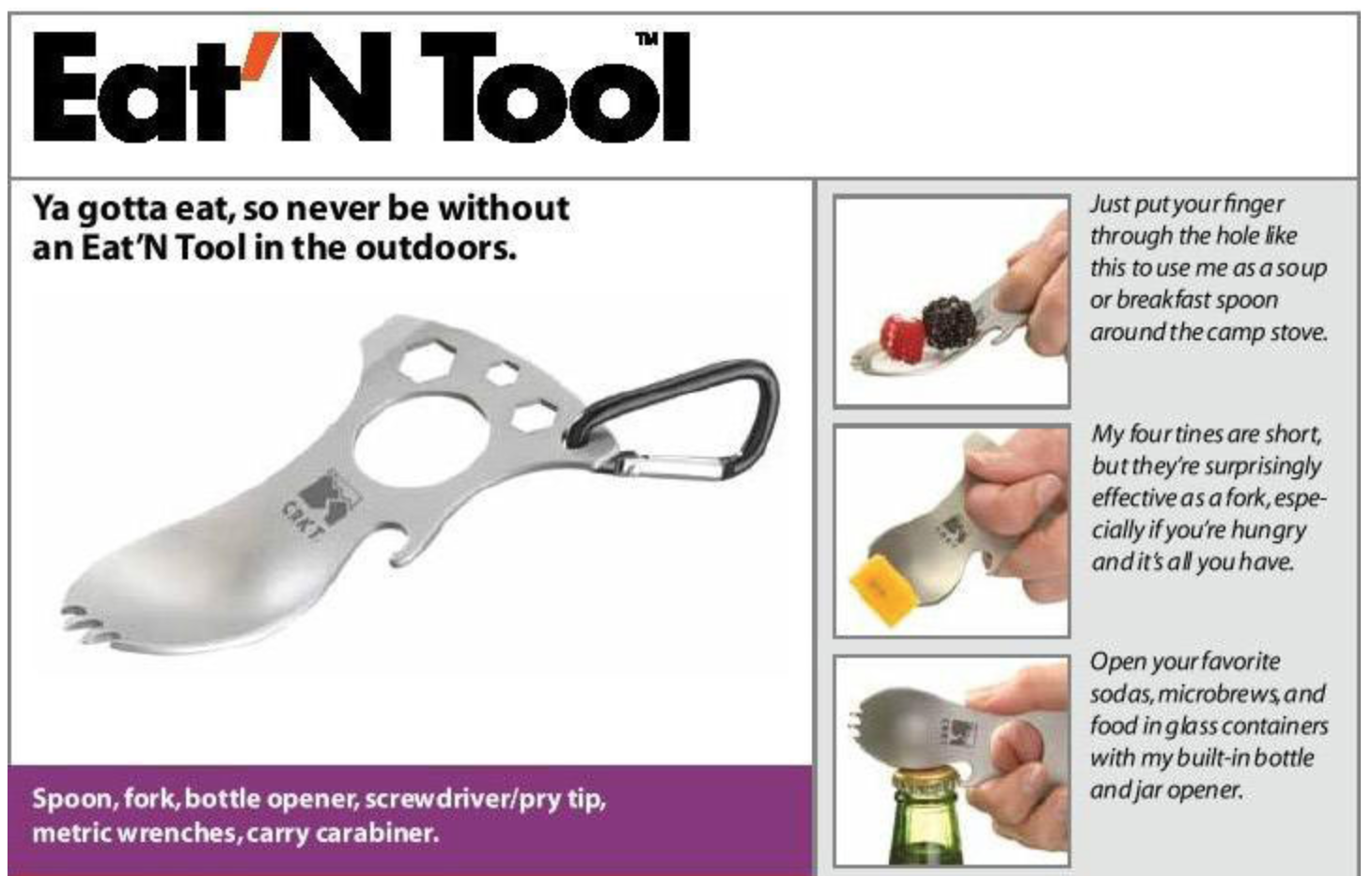 ช้อนส้อมพกพา CRKT eat 'n tool