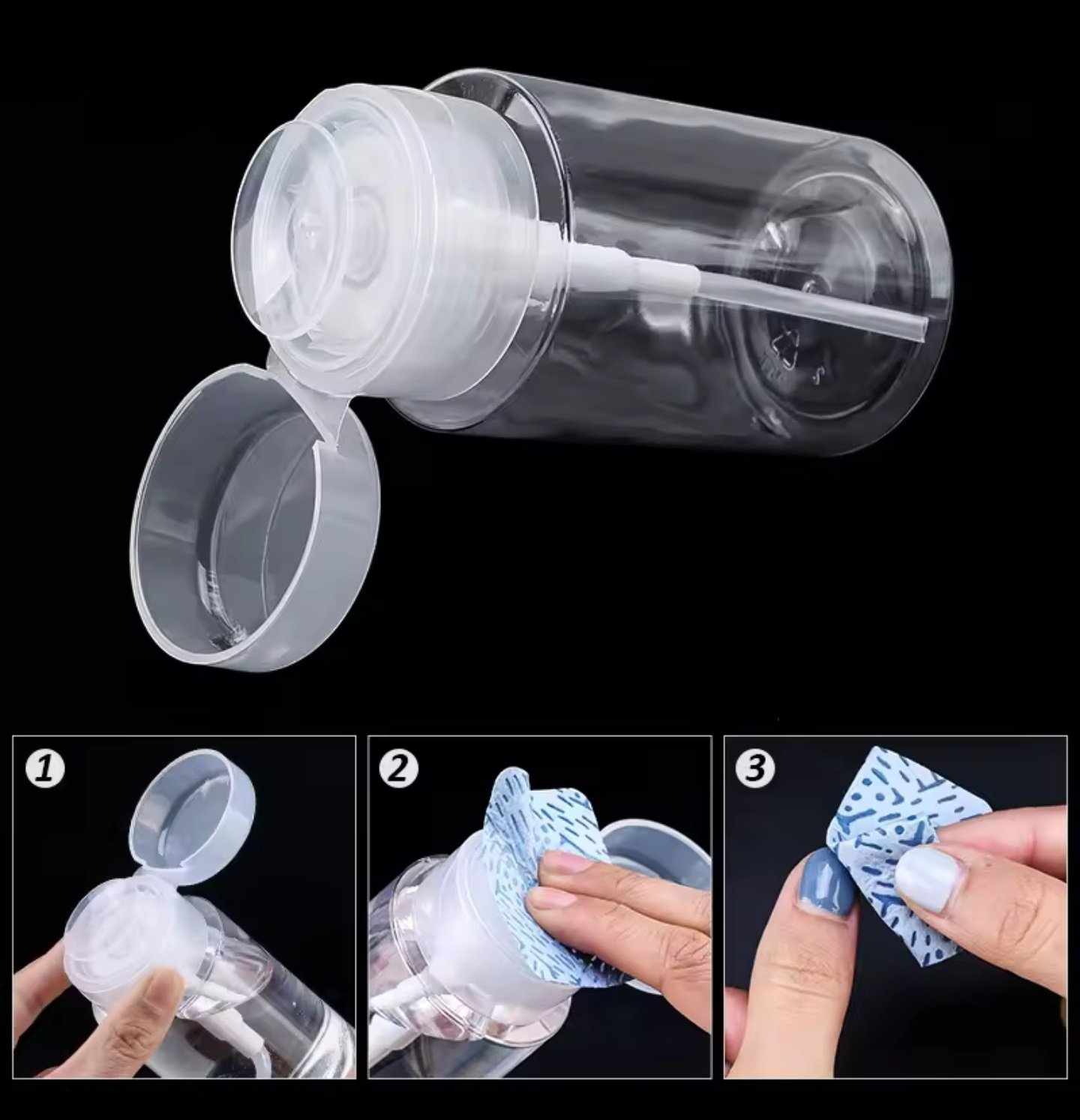 ขวดปั๊ม ขวดปั๊มน้ำยาล้างเล็บ ปั๊มน้ำยาต่างๆ ขนาด100ml