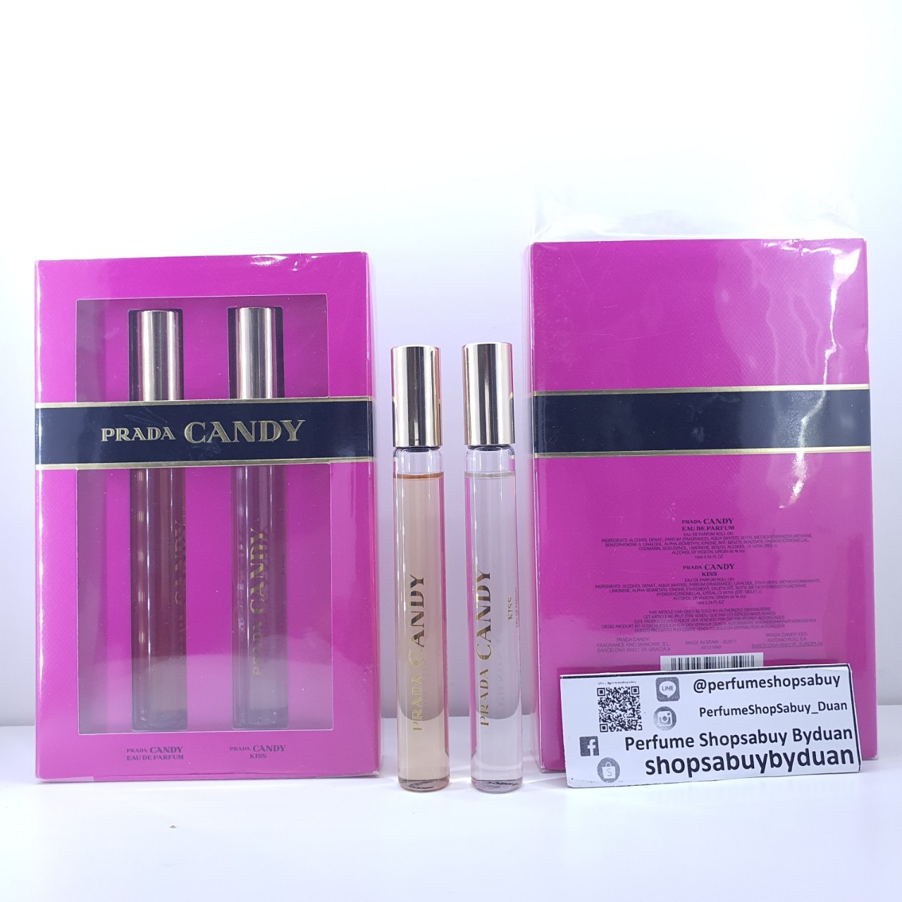 น้ำหอมจิ๋วมินิ Prada Candy Perfume Mini Rollerball Set 2ชิ้น (ลูกกลิ้ง) ( เซ็ต Mini Perfume น้ำหอมขนาดพกพา)