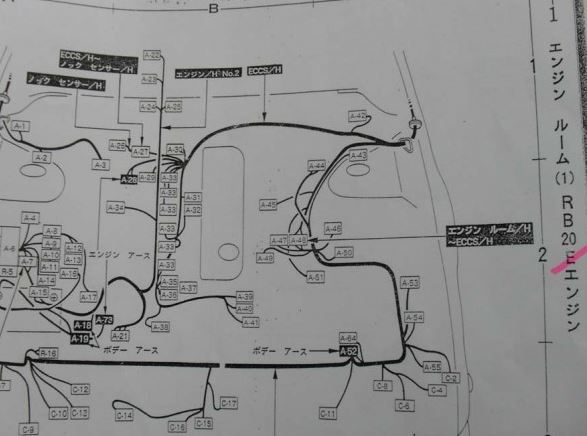 WIRING DIAGRAM รถยนต์ NISSAN CAFIRO เครื่องยนต์ RB20DE,RB20E (JP)