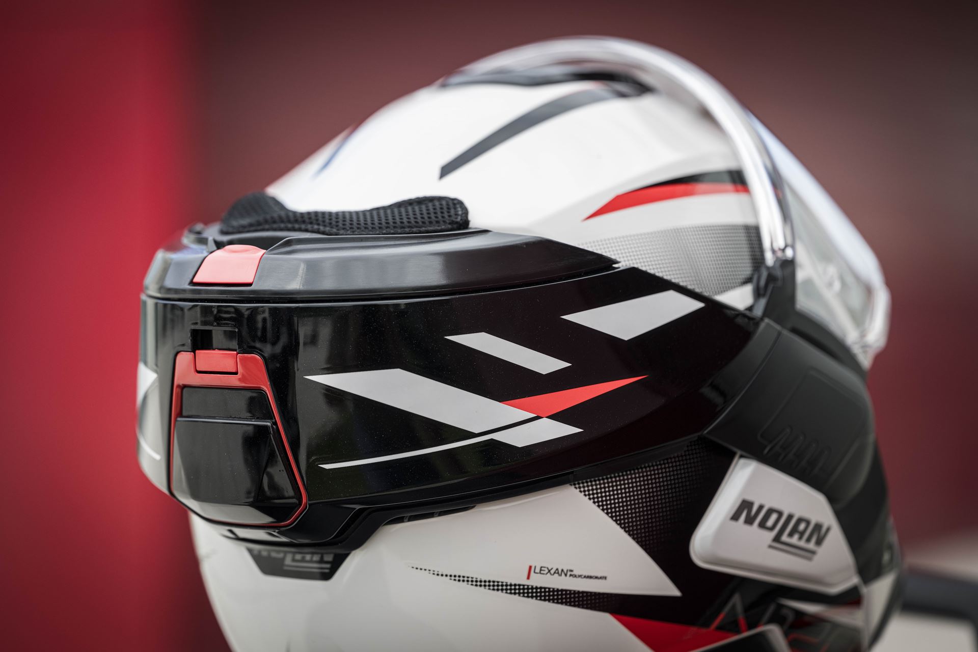 NOLAN FLIP-BACK HELMETS หมวกกันน็อค ยกคางไปด้านหลัง รุ่น N120-1 ▫️ Nightlife ▫️ White Red Metal Black (27)