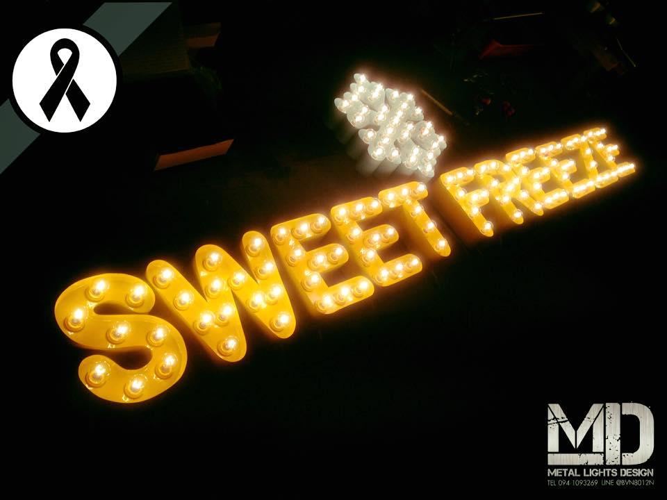 ป้ายไฟปิงปอง ขนาดสูง 20 CM